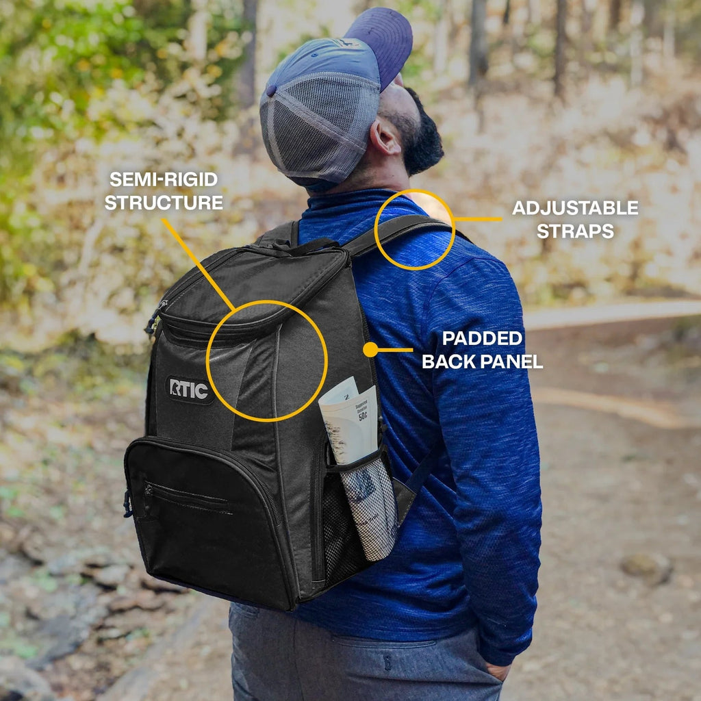 Lightweight Insulated Cooler Backpack with 15-Can Capacity and Additional Storage Pockets - Kanati Camo