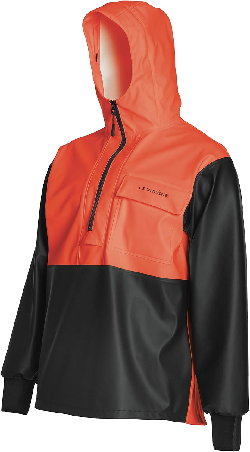 Grundens Men's Neptune Commercial Fishing Pullover Anorak - Waterproof and Adjustable
