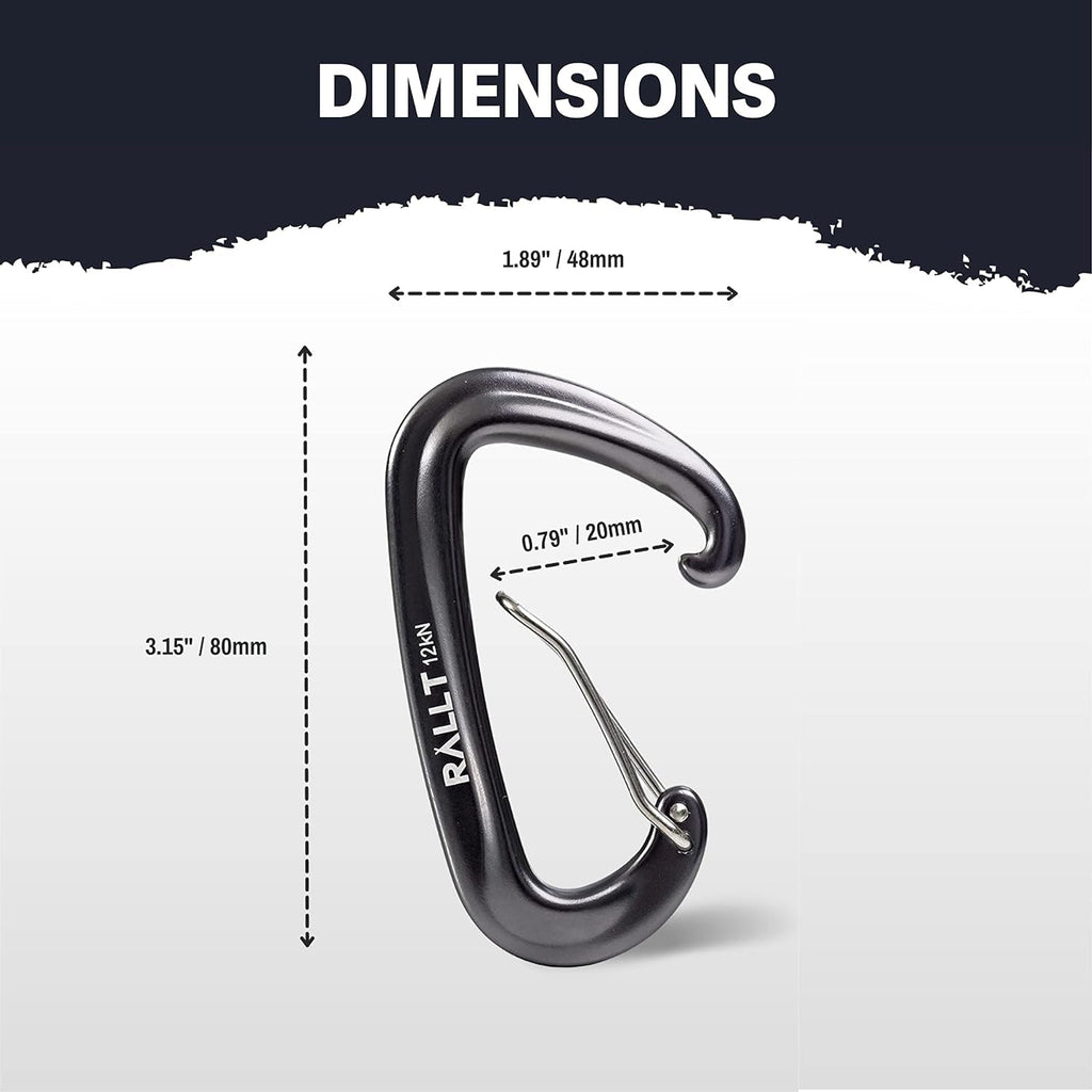Heavy Duty 12Kn Carabiner Clip for Hiking, Hammock, and Backpacking - Lightweight Aluminum Camping Accessory