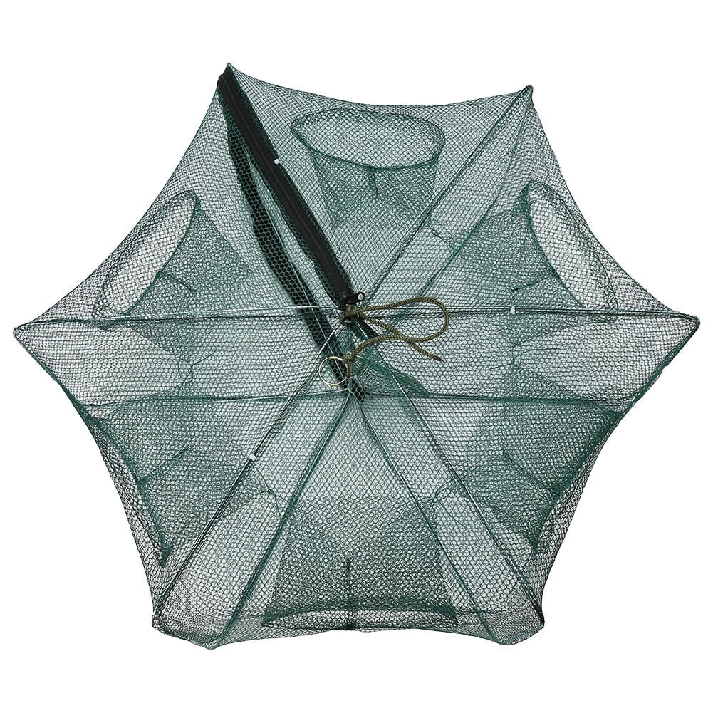 Nylon Foldable 6-Hole Automatic Fishing Net Shrimp Cage for Crab and Fish