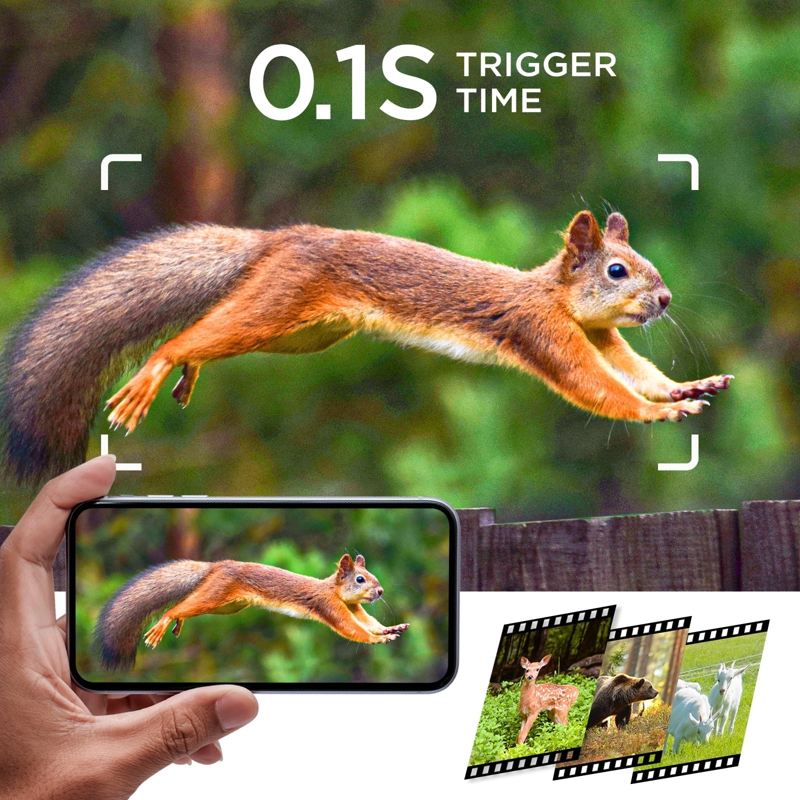 48MP 4K Solar Trail Camera with Night Vision, Motion Activation, and Waterproof Design for Hunting Game