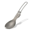 Lixada Titanium Camping Spoon Spork with Folding Handle