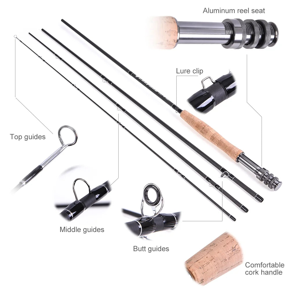 9-Foot Fly Fishing Rod and Reel Combo Set with Carry Bag, 10 Flies - Complete Starter Kit