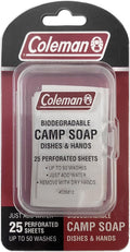 Coleman Camp Soap Sheets - 25 Pack TSA Approved