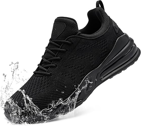LARNMERN Men Non Slip Work Sneakers Water Resistant Food Service Zapatos Trabajo Antideslizantes Walking Shoes Waterproof Shoes Slip-On
