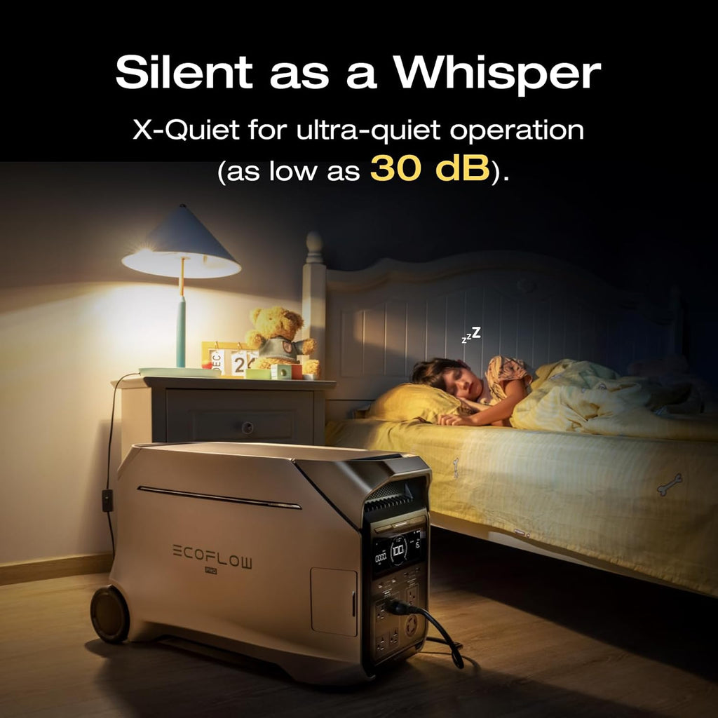 4096Wh DELTA Pro 3,4000-Watt Output, LFP Power Station, Home Backup, Camping, Push-Button Start Battery Generator