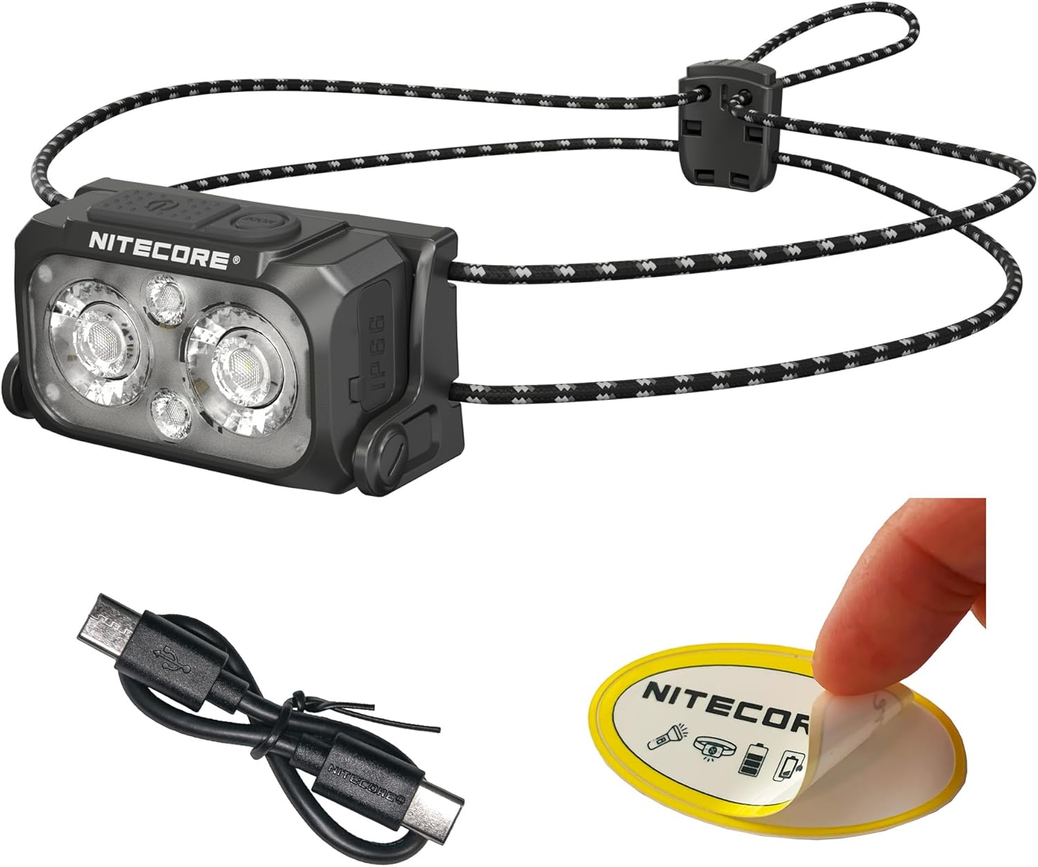 Nitecore NU25 MCT UL 400 Lumens Ultra Lightweight Headlamp, USB-C Rechargeable Sticker for Back Packing, Camping and Running