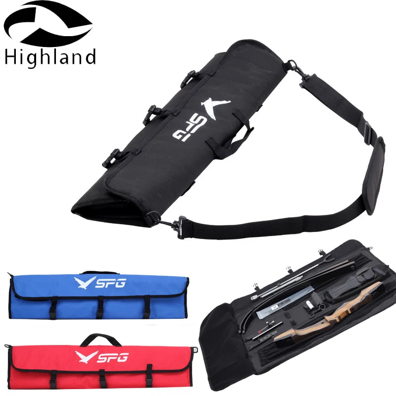 Collapsible Recurve Bow Bag with Shoulder Handle for Archery Equipment Storage