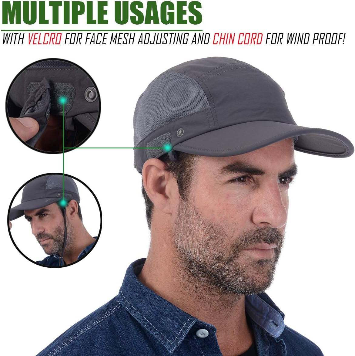 Outdoor Fishing Hat with Sun Protection Face and Neck Cover