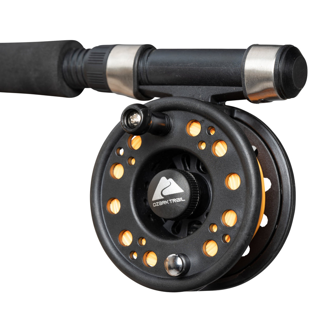 8-Foot 3-Piece Fly Fishing Rod and Reel Combo with Assorted Flies