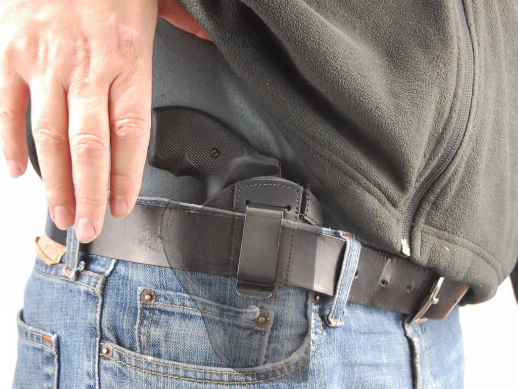 Black Leather Inside-the-Waistband Holster for 2 Snub Nose .38/.357 Revolvers
