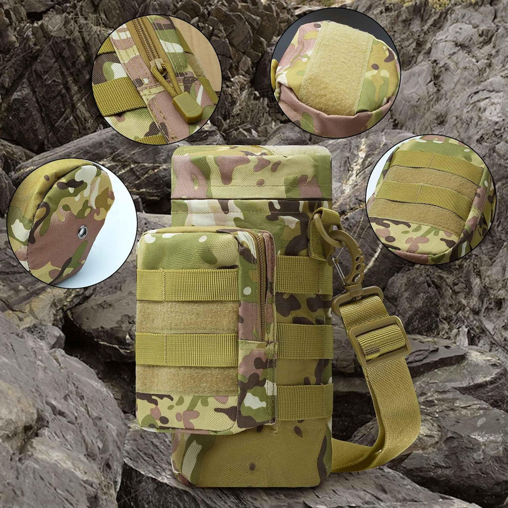 Tactical MOLLE Water Bottle Pouch – Insulated Carrier with Detachable Strap