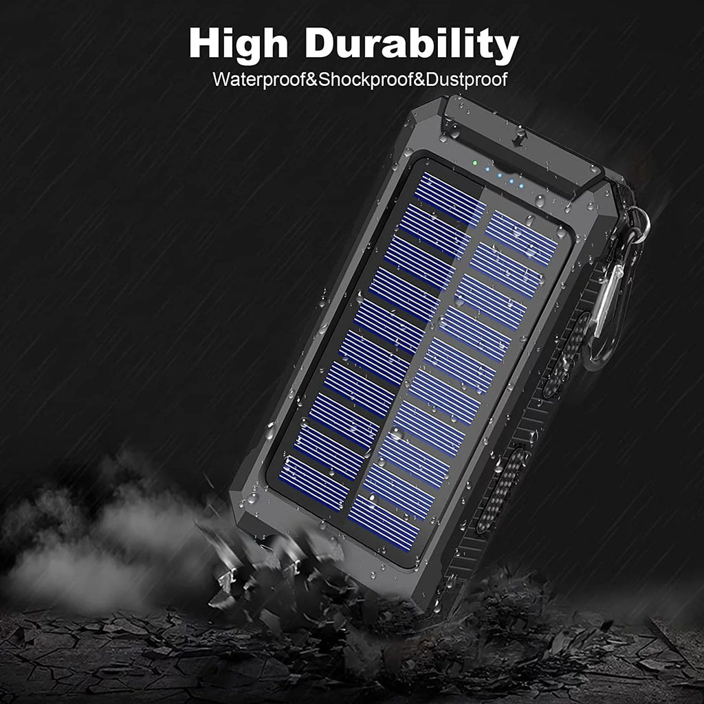 20,000mAh Solar Charger (Black) - Exclusive Availability at -US Store for Genuine Product