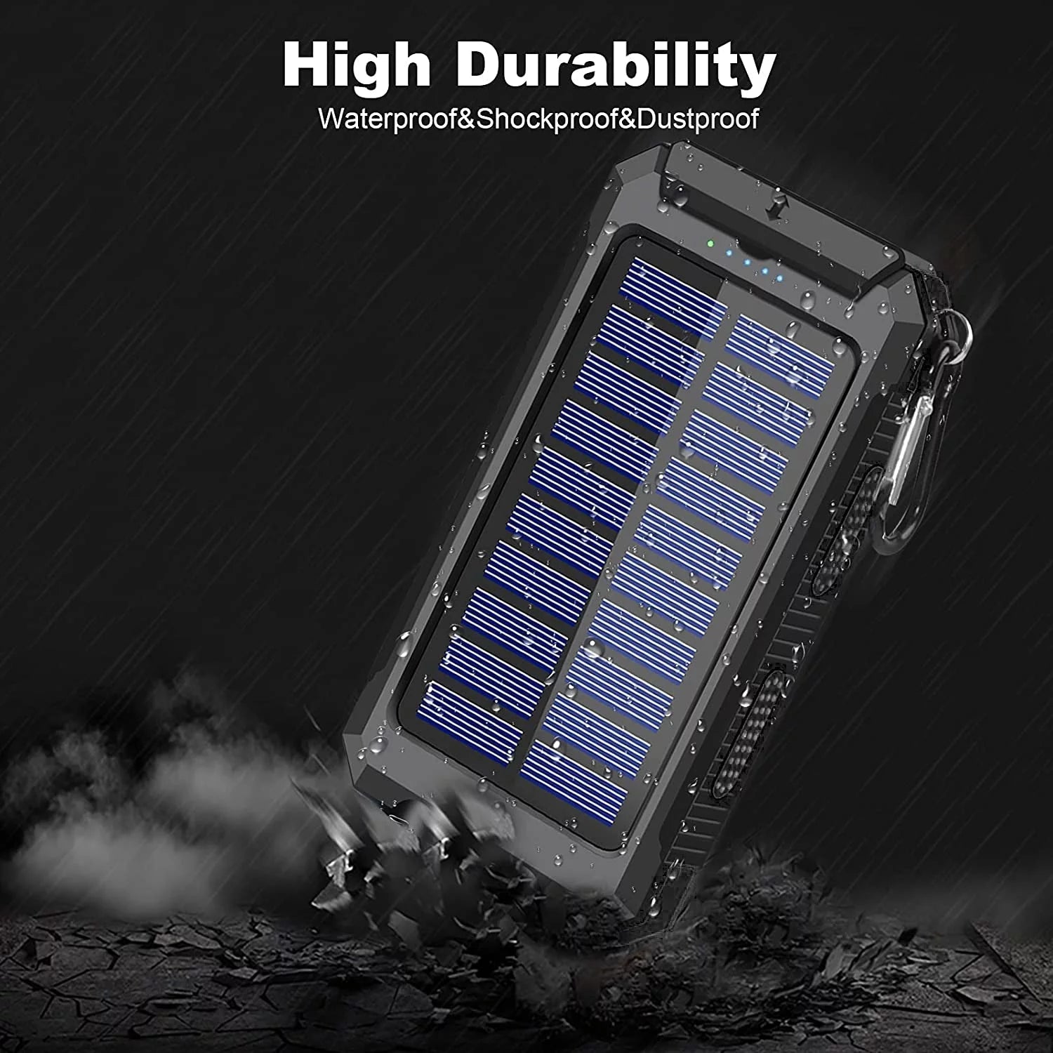 20,000mAh Solar Charger (Black) - Exclusive Availability at -US Store for Genuine Product