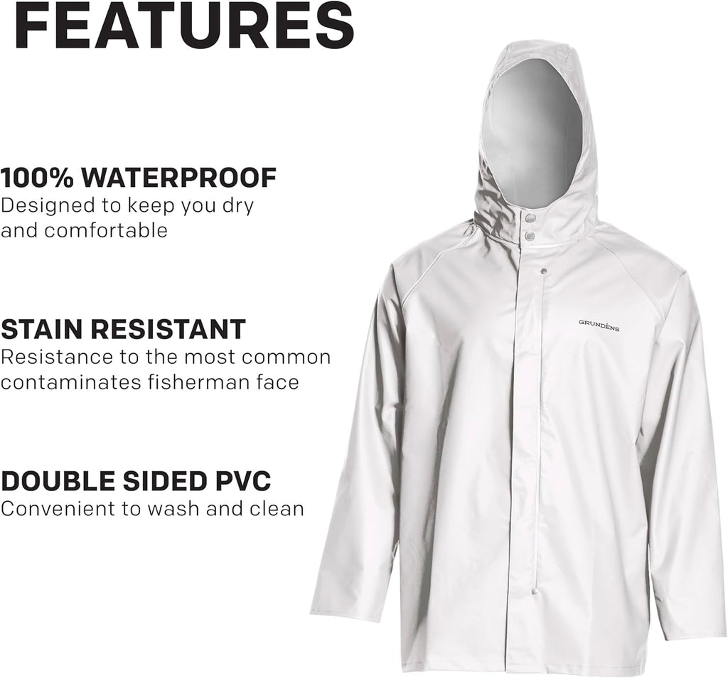 Grundens Men's Shoreman Jacket - Waterproof and Stain-Resistant Seafood Processing Outerwear