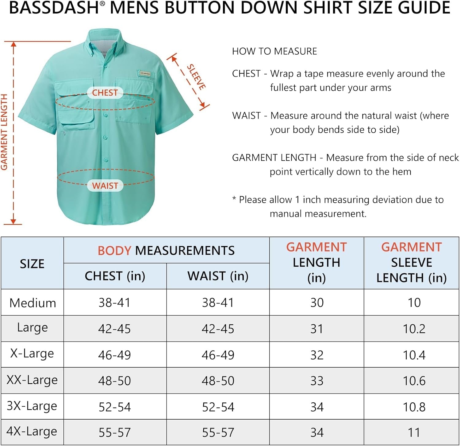 Men's UPF 50 Fishing Dress Shirt with Button Down Woven Short Sleeve - Outdoor Wear