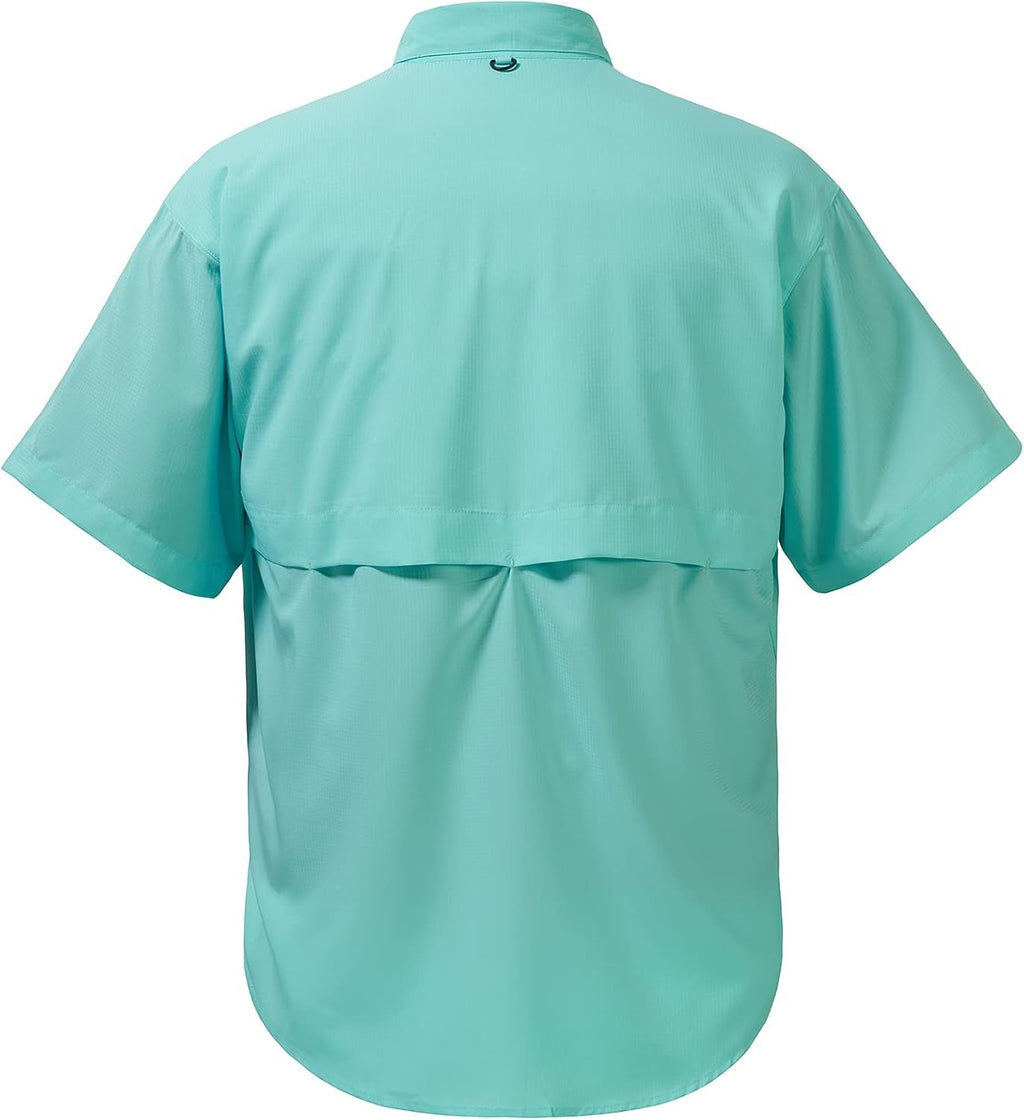Men's UPF 50 Fishing Dress Shirt with Button Down Woven Short Sleeve - Outdoor Wear