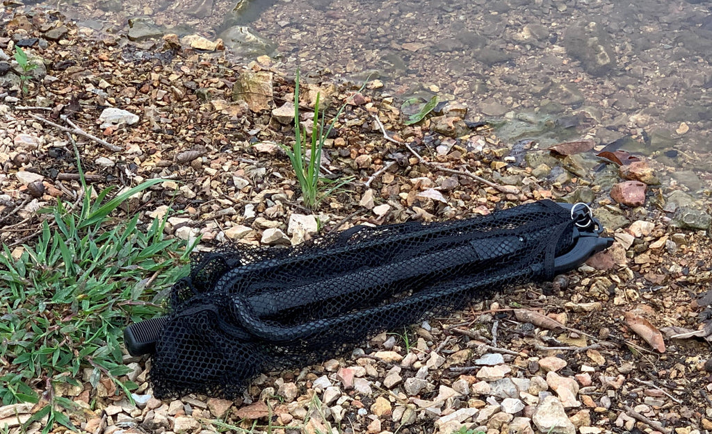 Collapsible Fishing Net with 16 x 14 Hoop and Black Transparent Mesh