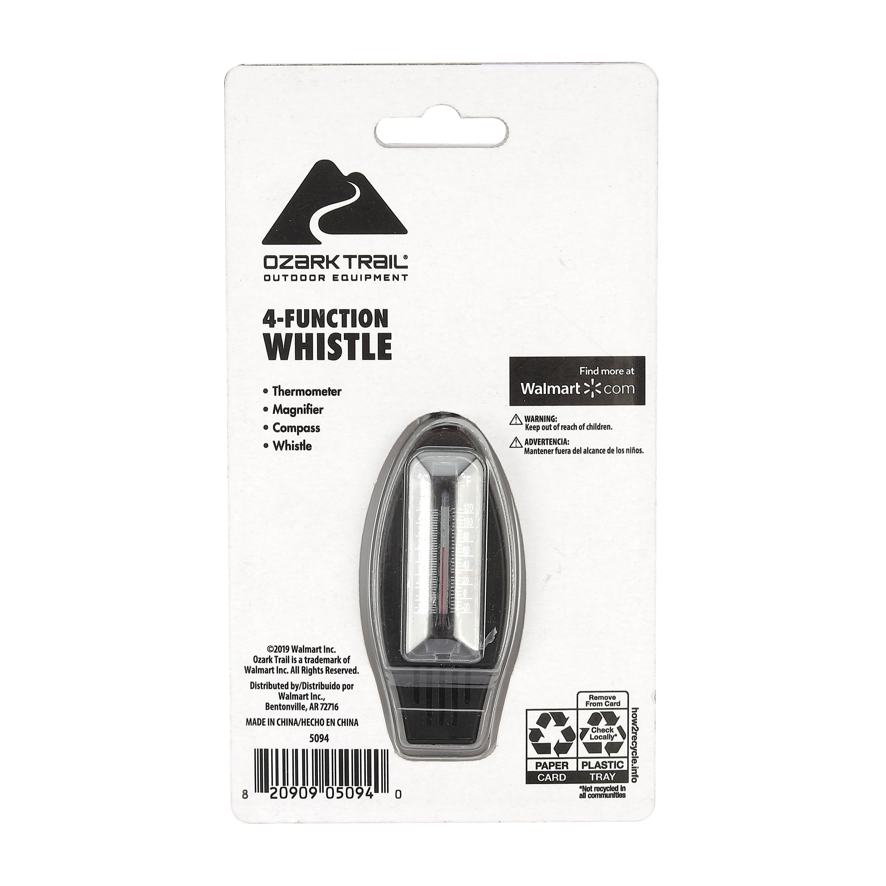 Black 4-Function Plastic Whistle
