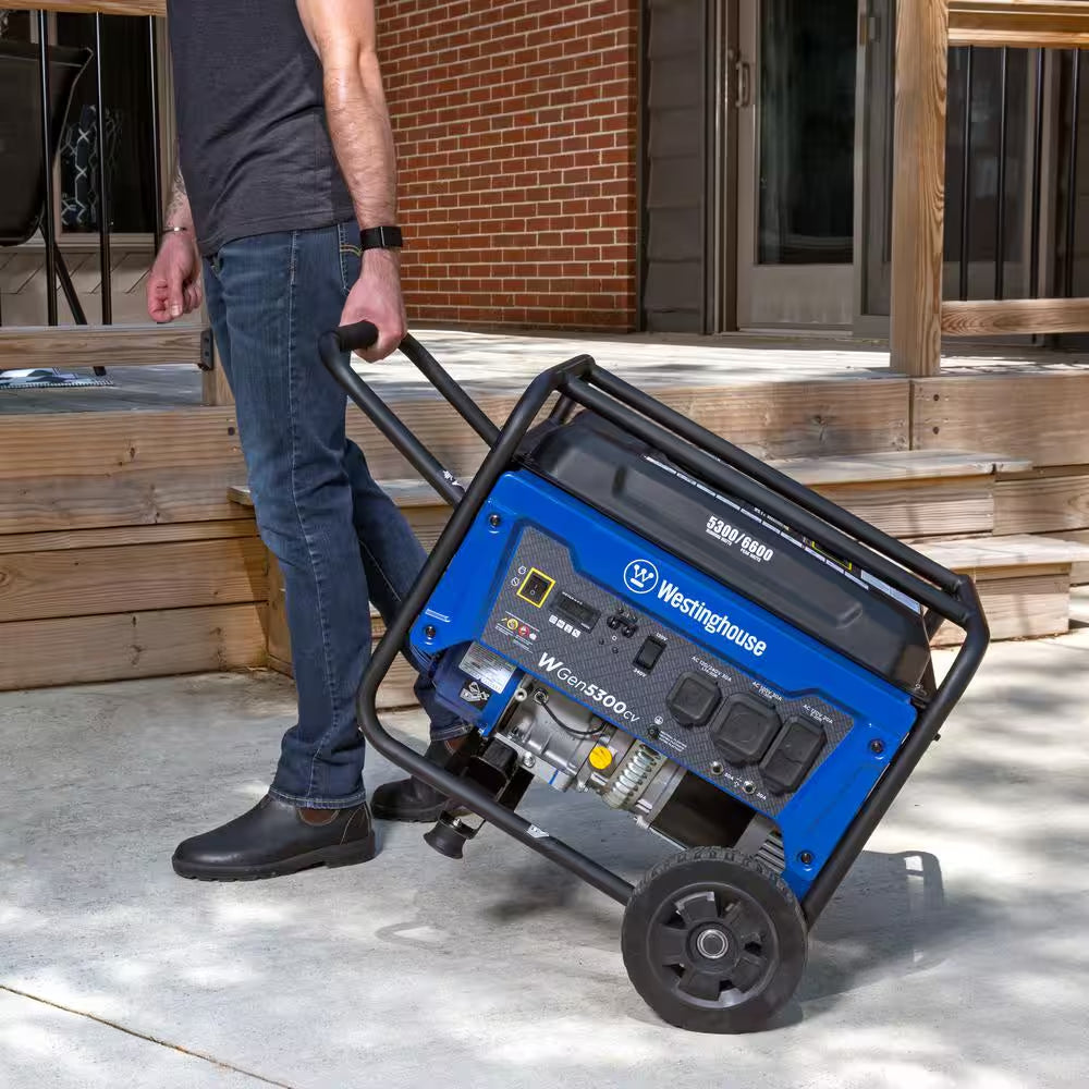 6,600/5,300-Watt Gas Powered Portable Generator with Recoil Start, 30A 120/240V Outlet