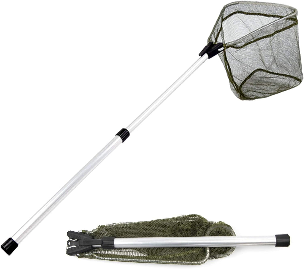 Children's Aluminum Collapsible Telescopic Fishing Net with Nylon Mesh - Ideal for Lakes and Outdoor Play