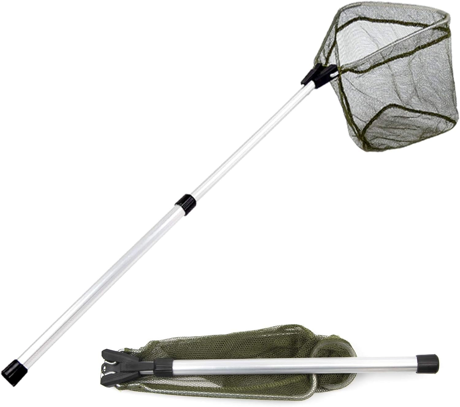 Children's Aluminum Collapsible Telescopic Fishing Net with Nylon Mesh - Ideal for Lakes and Outdoor Play