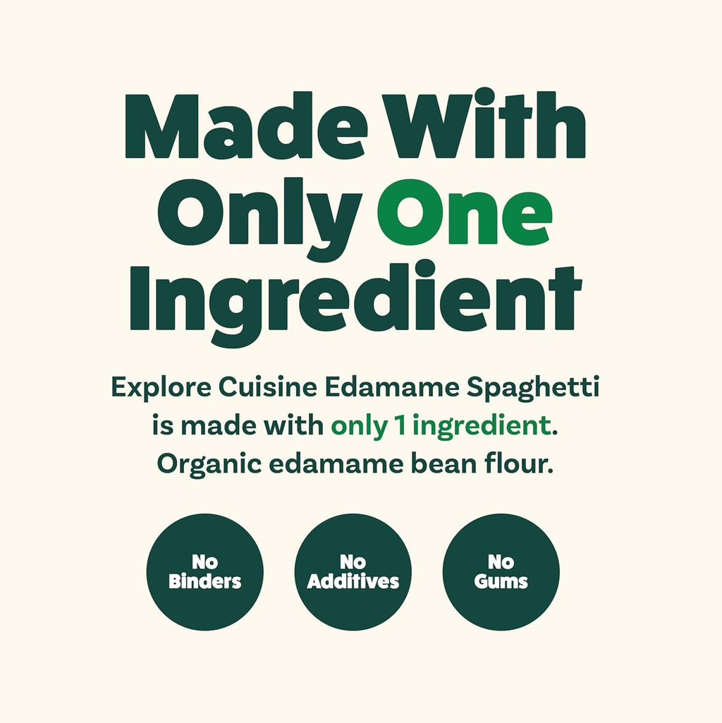 Explore Cuisine Organic Edamame Spaghetti - Pack of 6 (8 Oz) - Easy-To-Make Gluten Free Pasta - High in Plant Protein & Fiber - Vegan, Keto Friendly, Non- GMO - 24 Total Servings