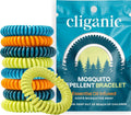 Cliganic 10 Pack Mosquito Repellent Bracelets for Adults & Kids - Natural Deet-Free Bands, Individually Wrapped