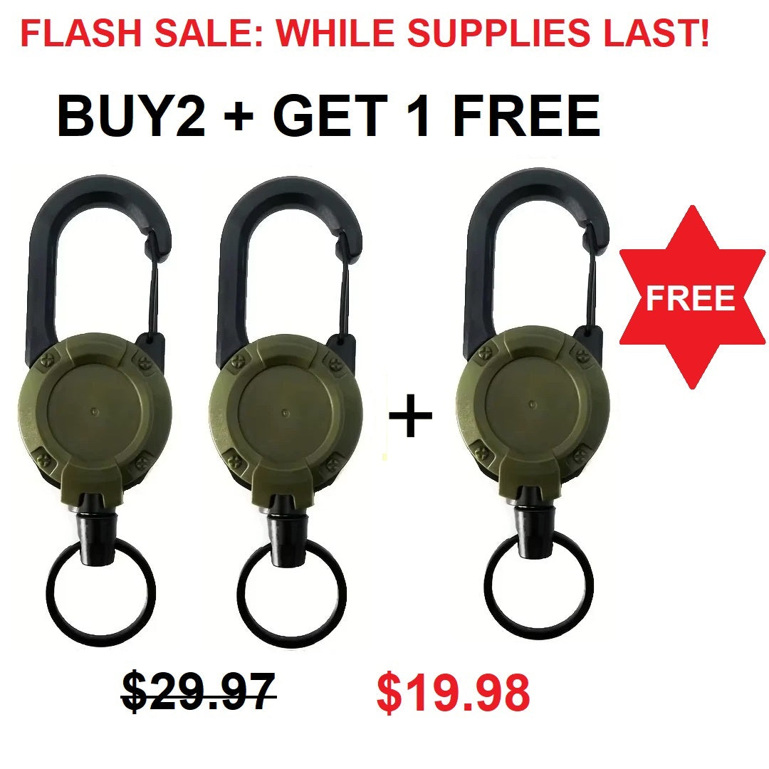 Heavy Duty Retractable Keychain - Key Holder with a Retractable Kevlar Cord