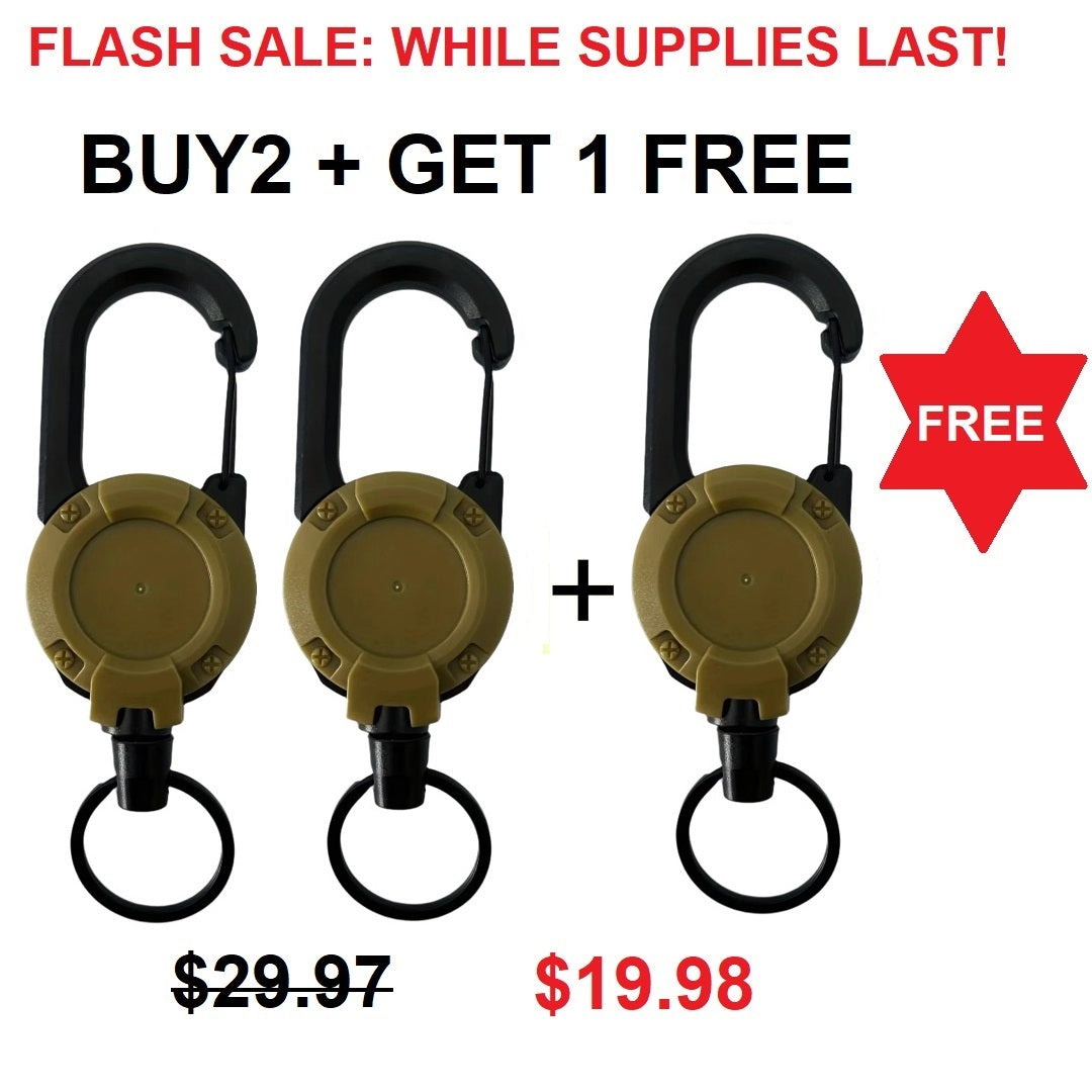 Heavy Duty Retractable Keychain - Key Holder with a Retractable Kevlar Cord