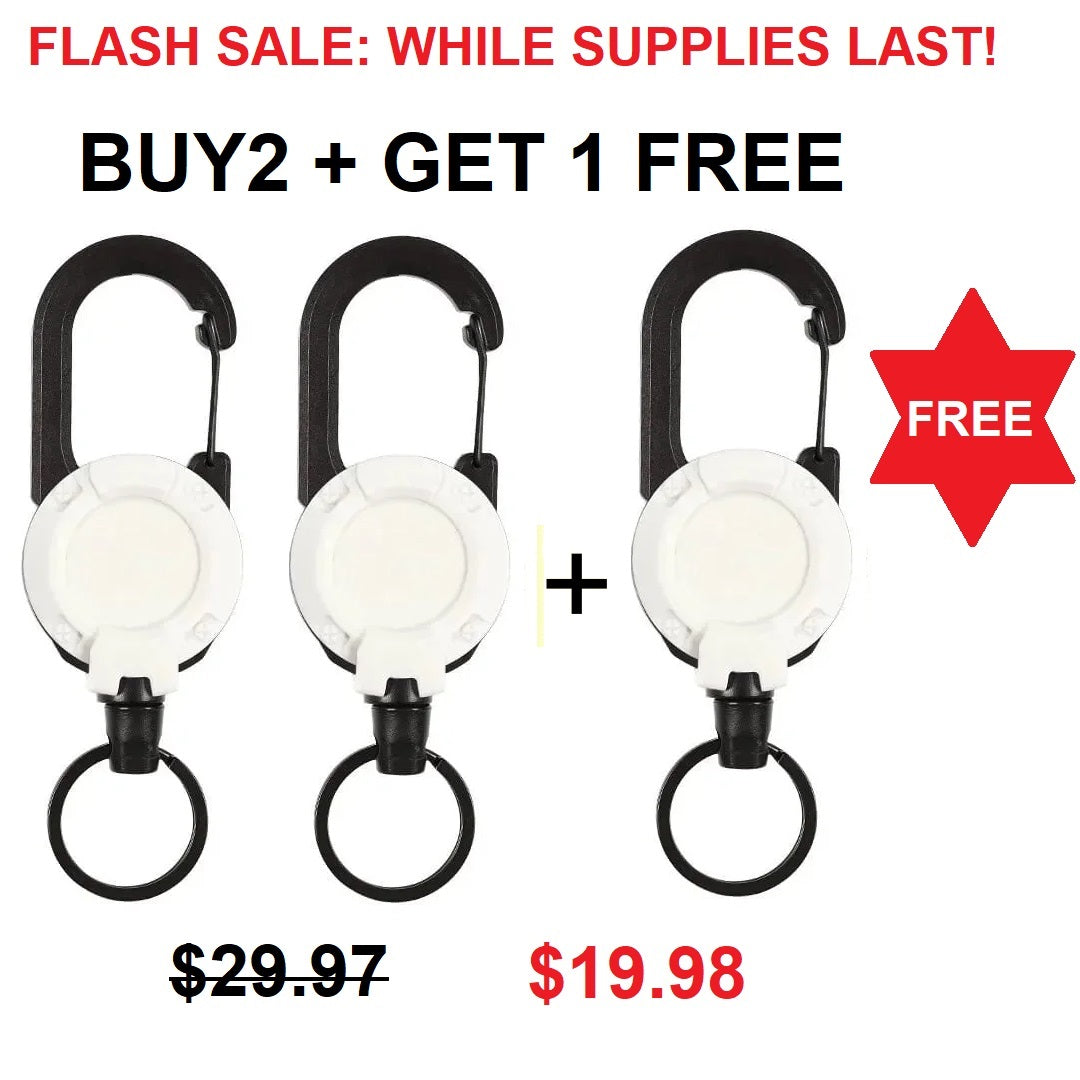 Heavy Duty Retractable Keychain - Key Holder with a Retractable Kevlar Cord