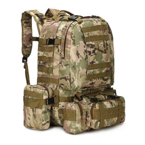 60L Large Backpack Daypack  with 3 MOLLE Bags Military Grade Tactical Outdoor