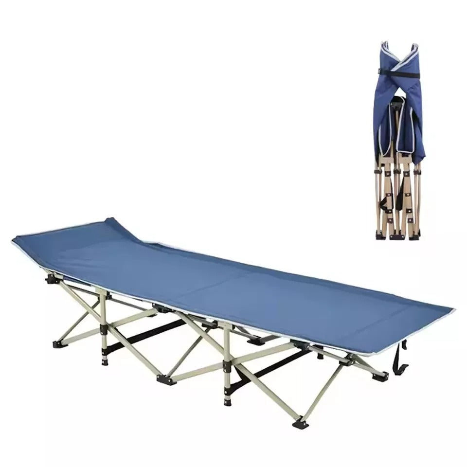 Heavy-Duty Camping Cot with Mattress – Portable Folding Outdoor Bed for Adults & Kids