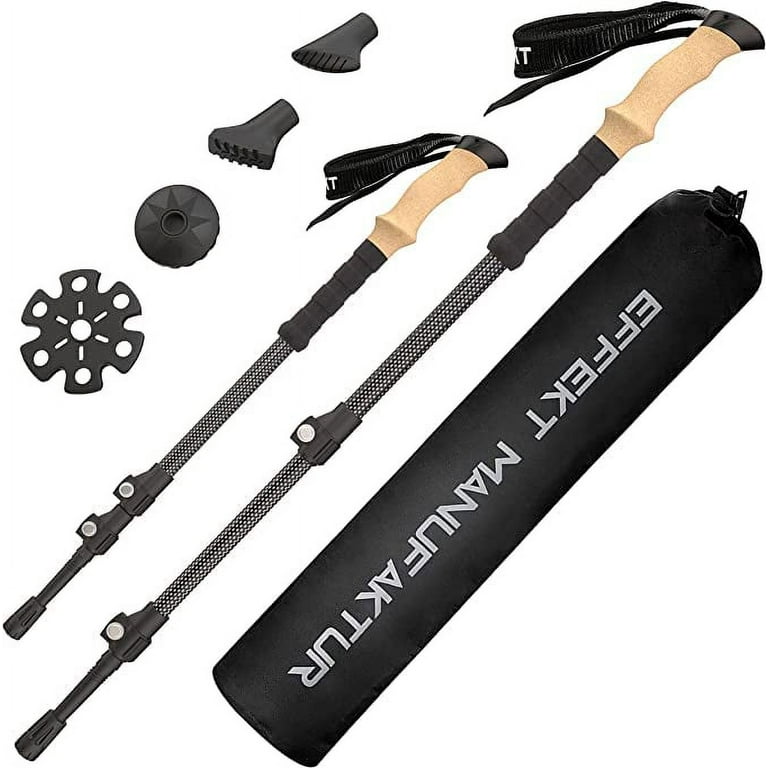 Carbon Fiber Trekking Poles — Ultra-Lightweight Collapsible Trail Poles with Tungsten Carbide Tips