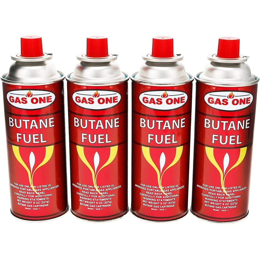 GasOne Butane Fuel Canister — 8 oz Cans for Portable Stoves — 12 Pack