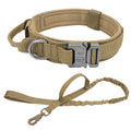 Tactical Dog Collar and Leash Set – Heavy Duty Military Dog Training Collar with Handle & Bungee Leash