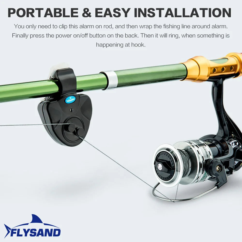 Fishing Rod Bite Alarm – Electronic Buzzer with Bright LED Indicator
