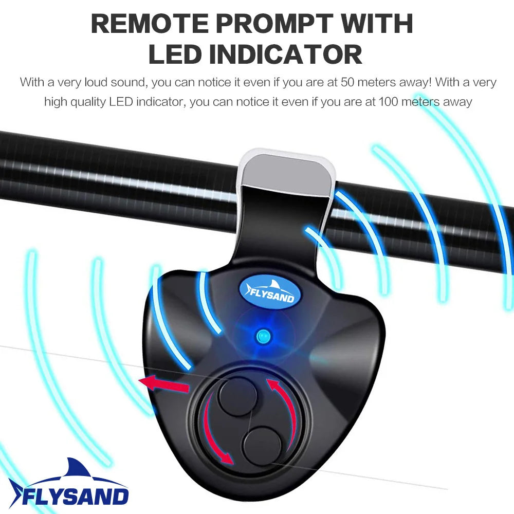 Fishing Rod Bite Alarm – Electronic Buzzer with Bright LED Indicator