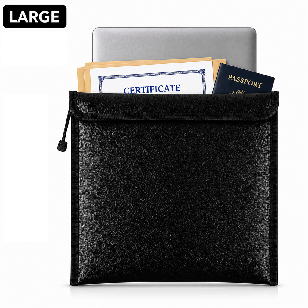 Fireproof & Water Resistant Document Bag – Money & File Safe Storage Pouch