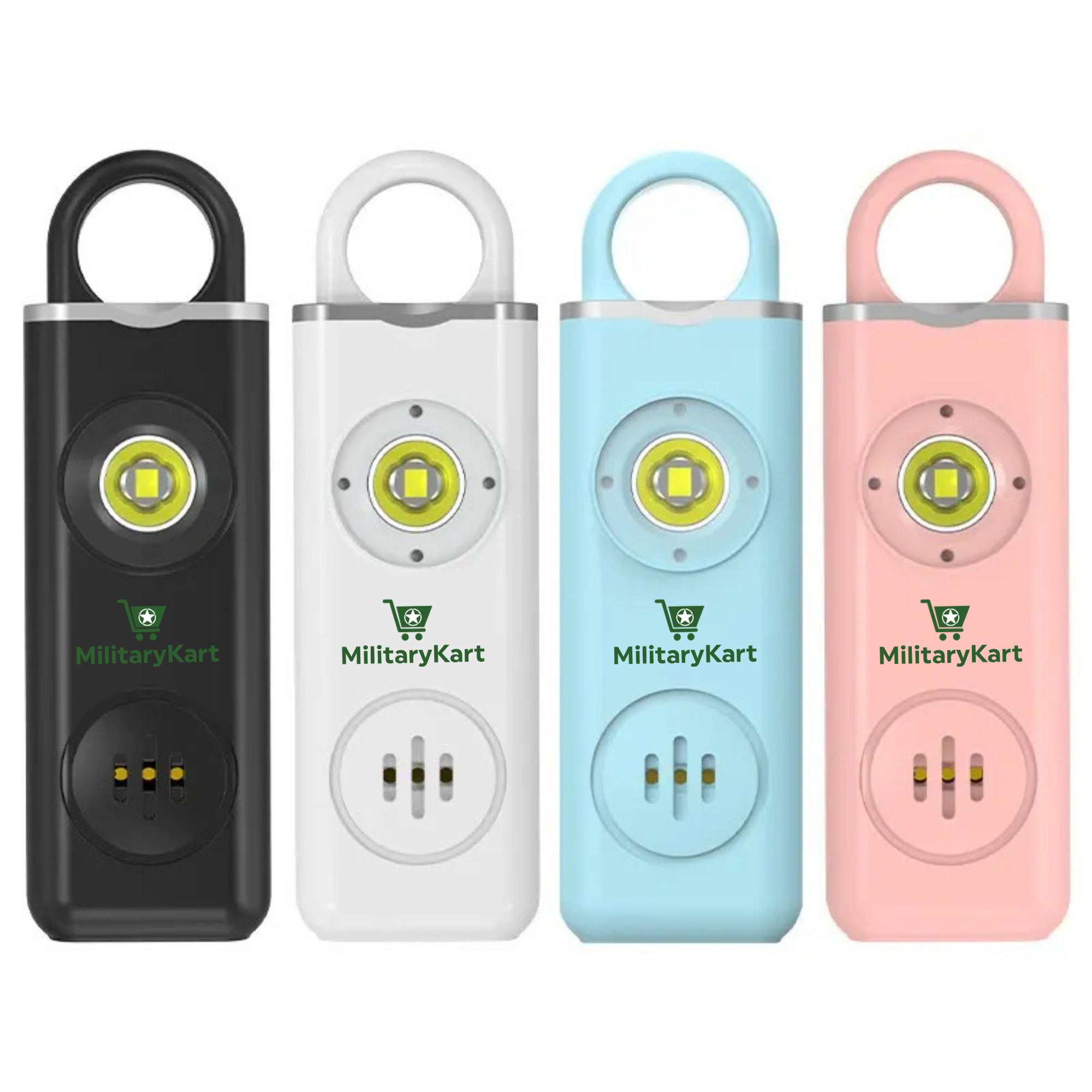Self Defense Alarm Keychain – 130dB Rechargeable Personal Safety Alarm with LED Light & Carabiner