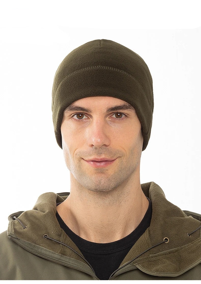 Tactical Fleece Beanie Hat for Men – Lightweight Breathable Skull Cap for Running, Work & Outdoor Use