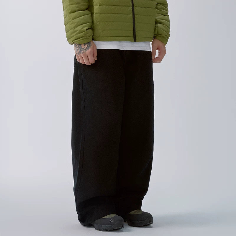 F2CE high street cleanfit silhouette casual pants, black versatile trendy pants, men's and women's loose straight tube Vibe pants
