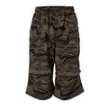 F2CE trendy loose washed vintage camouflage cropped pants with knee folds and curved blades casual pants versatile shorts for men in summer