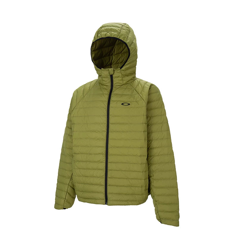 F2CE American trend 90 white duck down hooded pork ribs lightweight outdoor down jacket men's winter couple top jacket