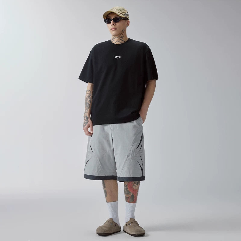 F2CE basic logo printed couple short sleeved heavy loose retro cleanfit simple versatile T-shirt for men and women