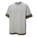 F2CE Trendy Short Sleeve Deconstructed Splicing Color Contrasting Stacking Camo Piercing Half Sleeve Heavy Weight Loose Casual Versatile T-shirt