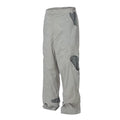 F2CE splicing contrasting hollow out functional work pants, loose men's trendy Vibe style high street pants, casual pants for spring and summer
