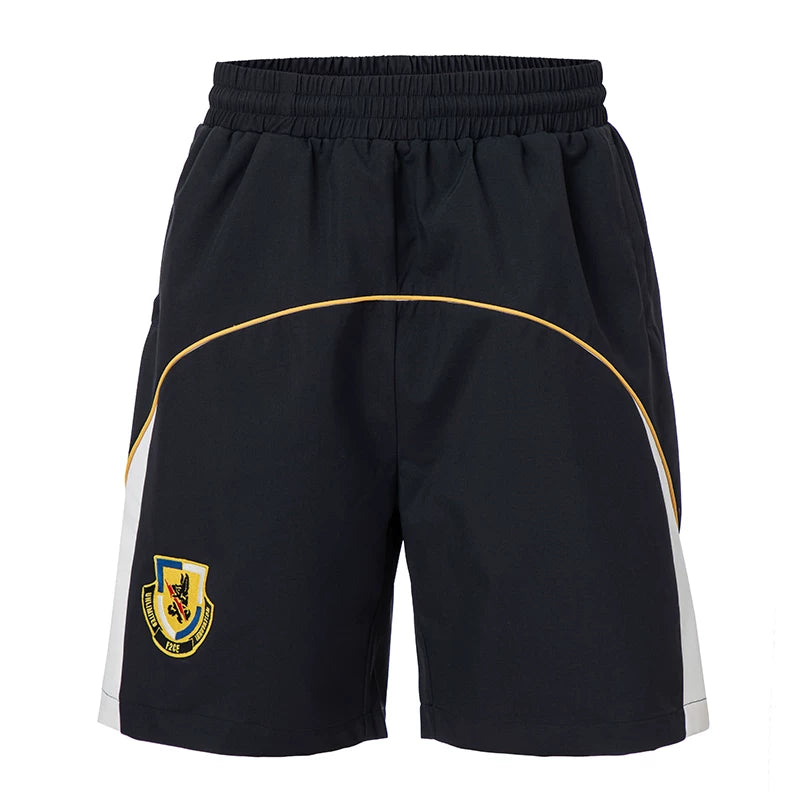 F2CE trendy loose casual versatile shorts embroidered stamp splicing contrasting color men's beach pants breathable five quarter pants