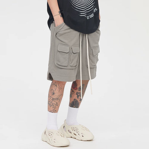 F2CE American style trendy high street Vibe looped multi pocket zipper tactical workwear functional heavyweight loose shorts for men