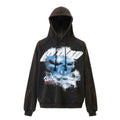 F2CE Autumn/Winter Vintage Graffiti Printed Hoodie American Trendy High Street Vibe Hoodie Couple Hoodie